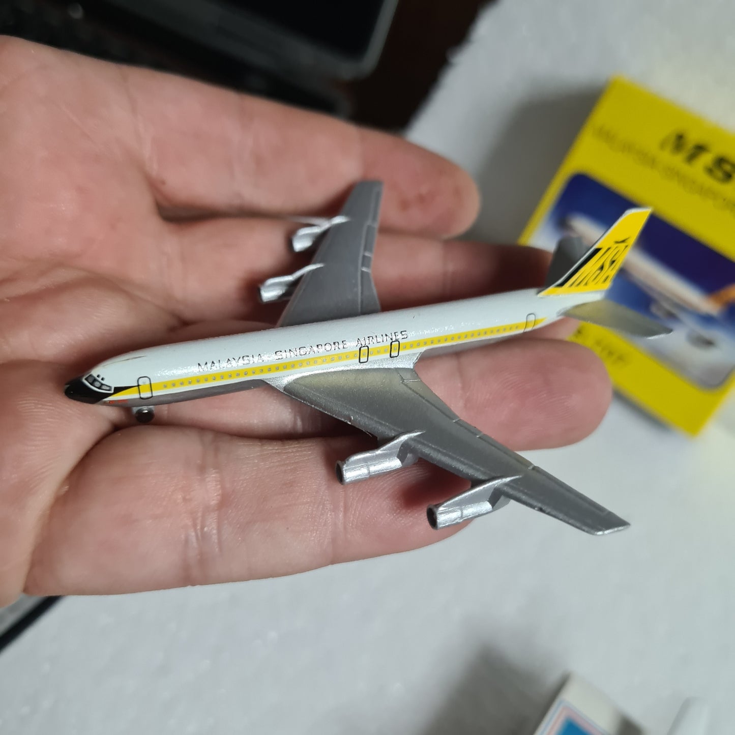 Schabak 1:600 Boeing 707 MSA Malaysia Singapore Airlines diecast plane 935/51ms VGC  boxed