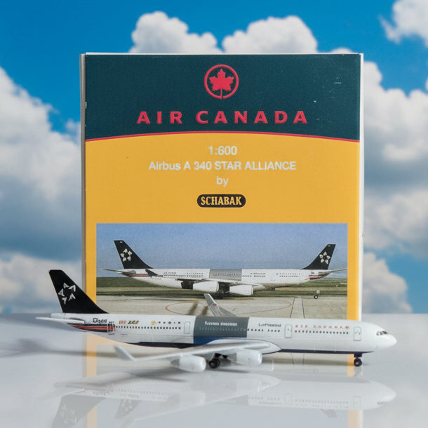 Schabak 1:600 Airbus A-340 Air Canada Star Alliance diecast plane 955/19s VGC boxed