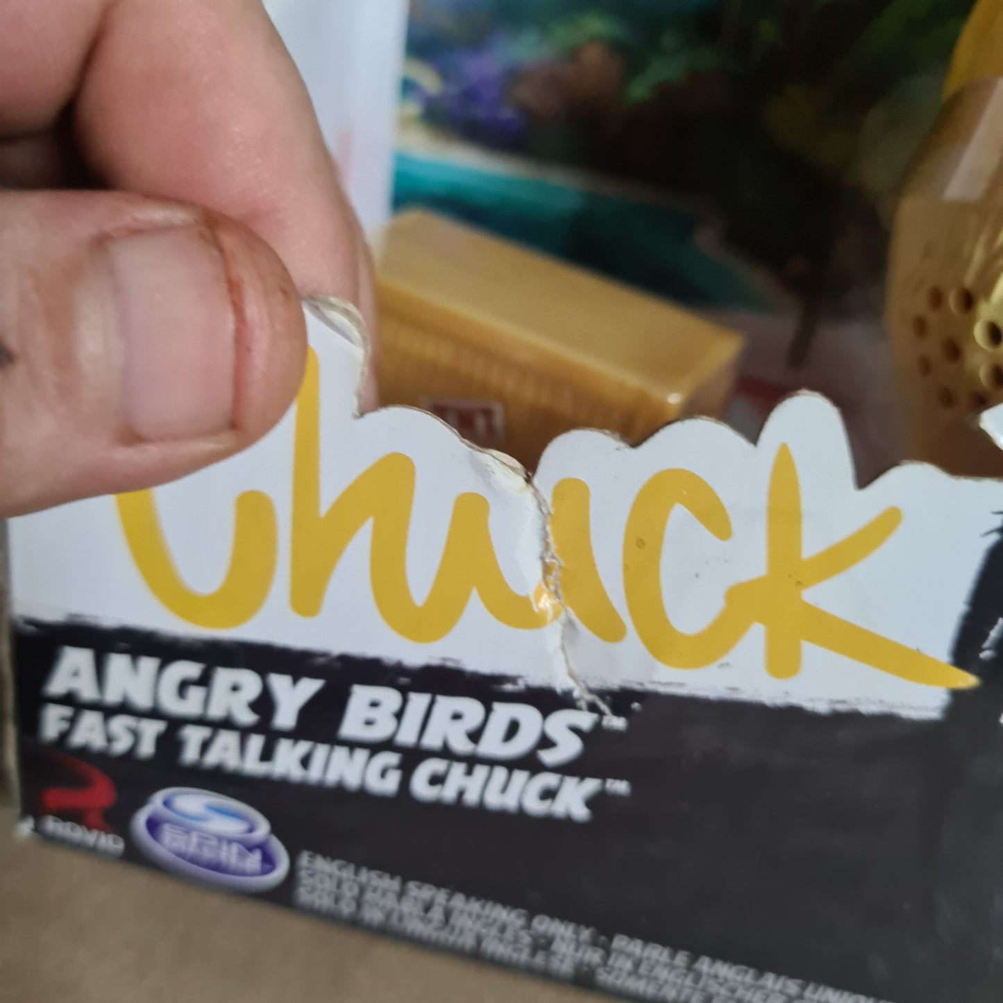 Angry Birds Fast Talking Chuck Action figure boxed 2015 Rovio