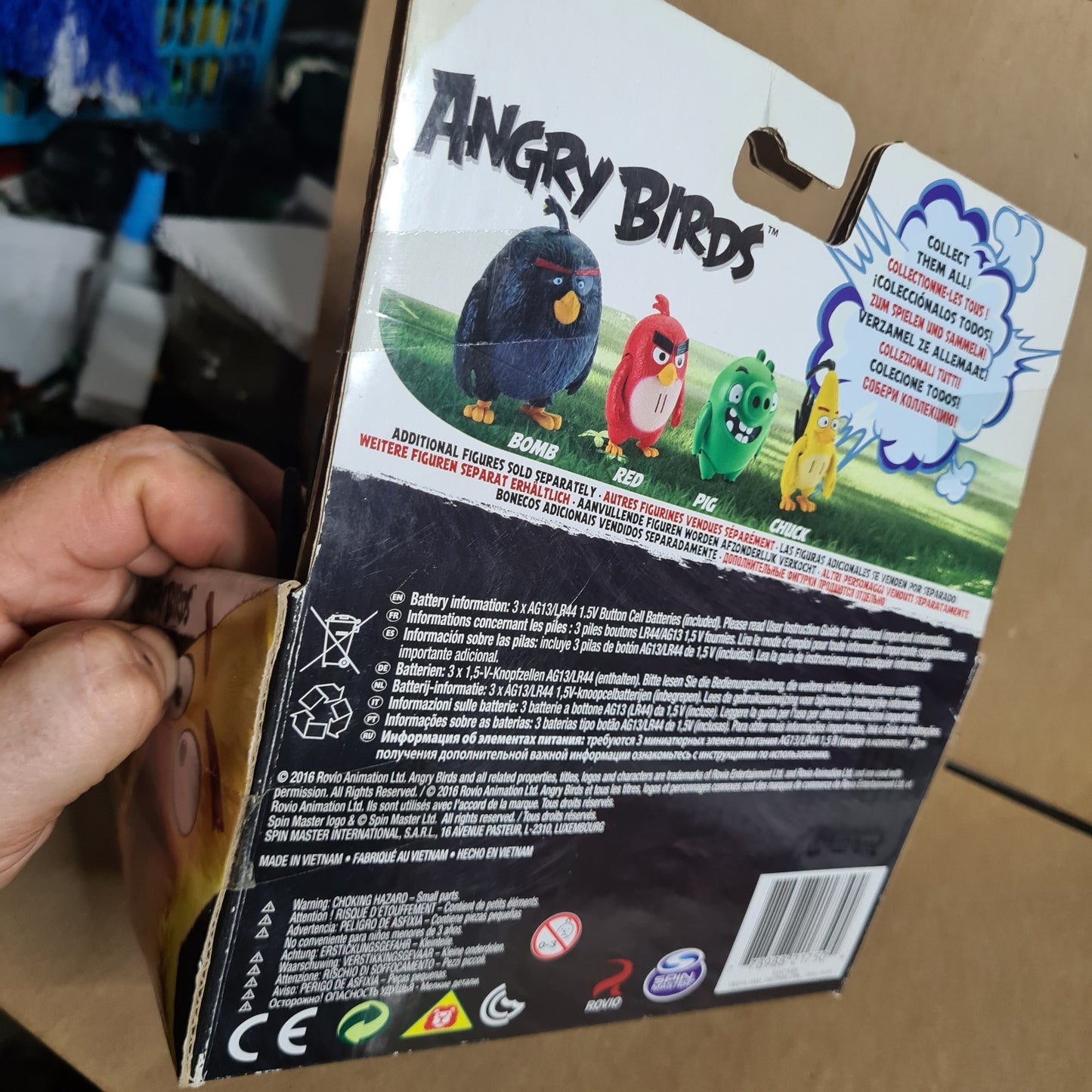 Angry Birds Fast Talking Chuck Action figure boxed 2015 Rovio