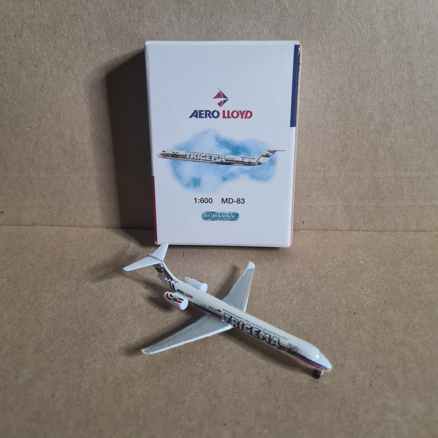 Schabak 1:600 MD-83 Aero LLoyd "TRIGEMA" diecast plane 904/61t VGC boxed