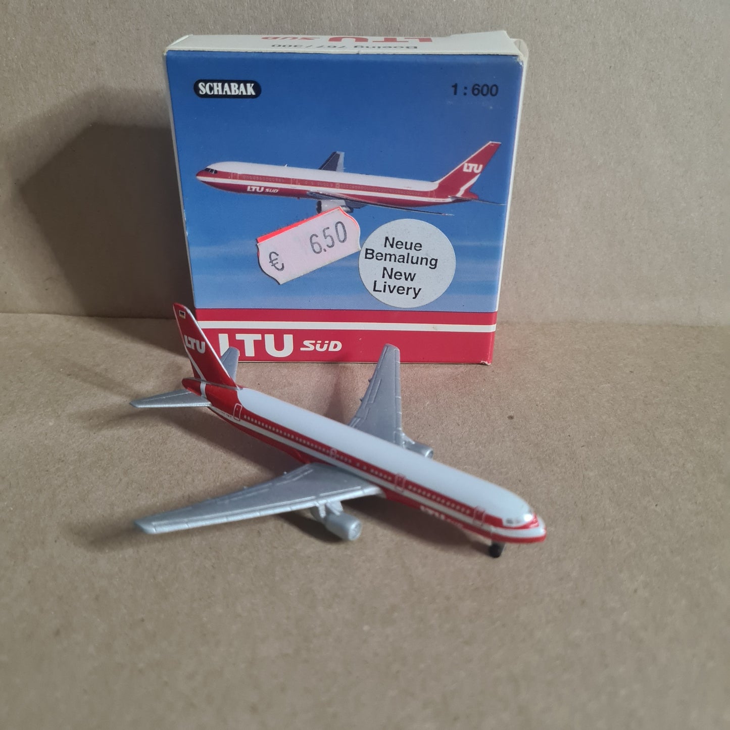 Schabak 1:600 Boeing 767-300 LTU SUD German made diecast plane 927/30 good +  boxed