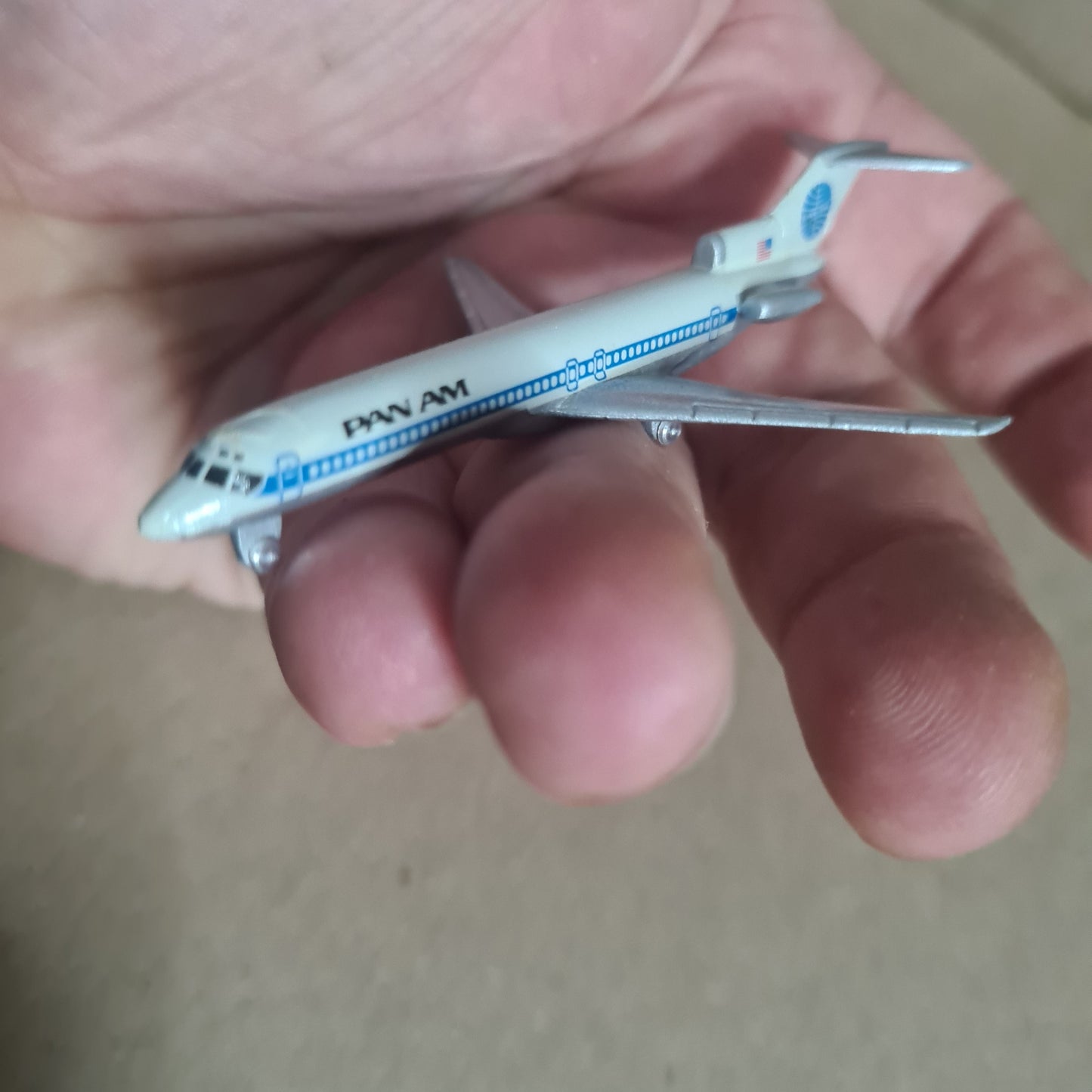 Schabak 1:600 Boeing 727-200 PAN-AM German made diecast plane 906/7 good +  boxed