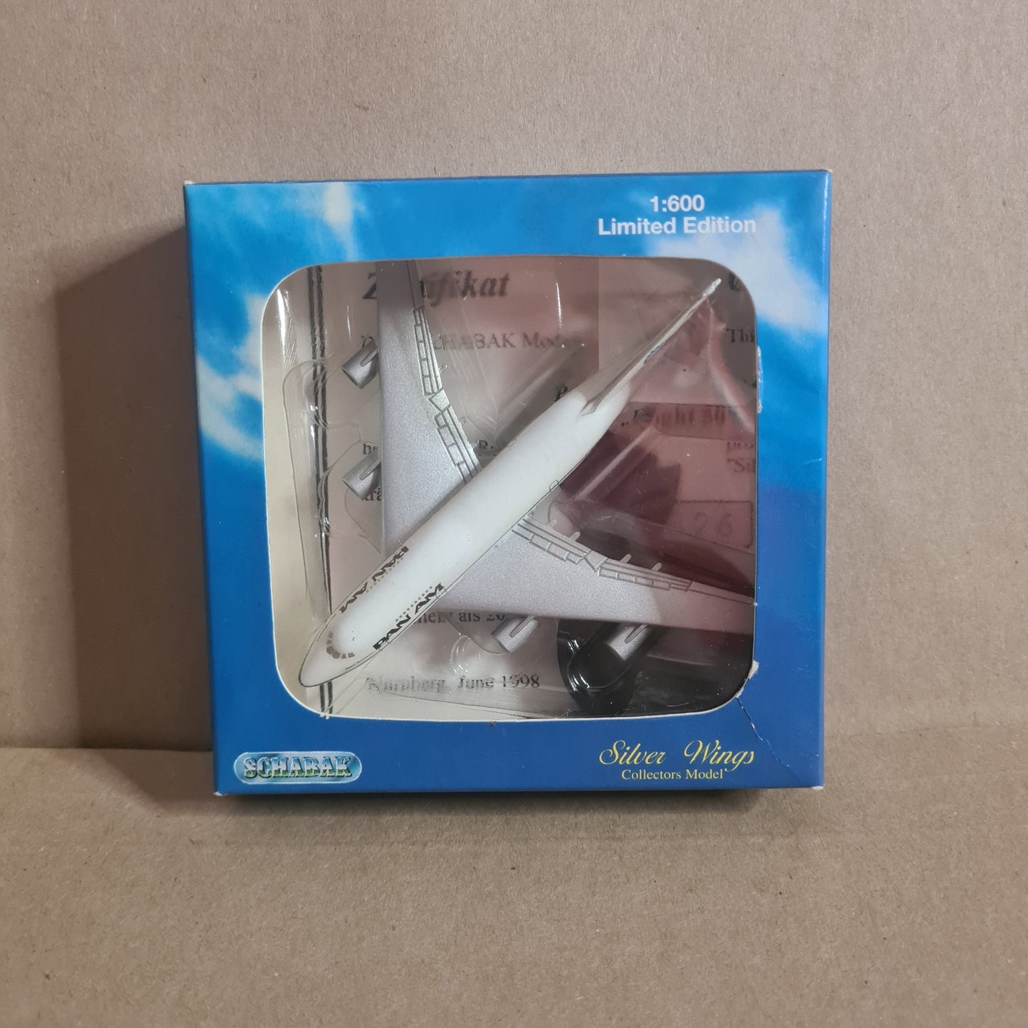 Schabak 1:600 Boeing 747 SP PAN-AM Silver wings LE diecast plane 2919/7 VGC  boxed