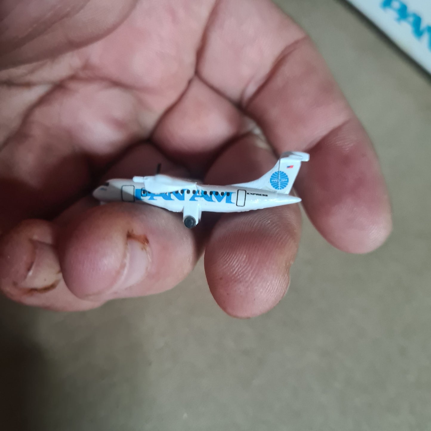 Schabak 1:600 ATR 42 Pan-Am  diecast plane 929/7 boxed lost propeller