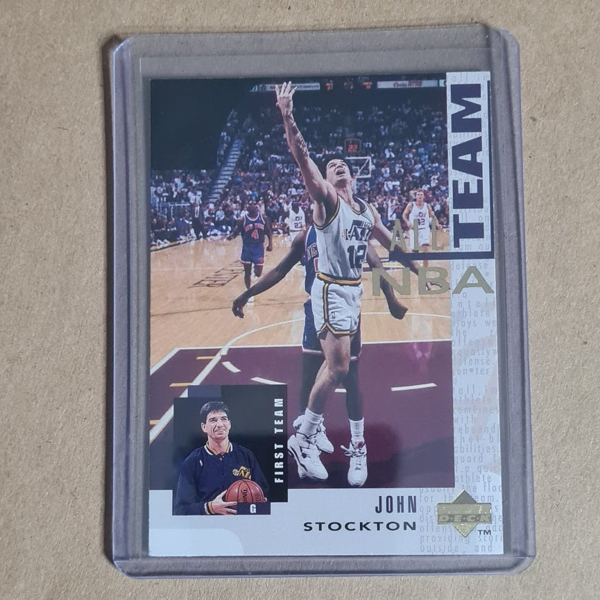 John Stockton 1994 Upper Deck All NBA Team #14 NBA Basketball Utah Jazz VGC in protector