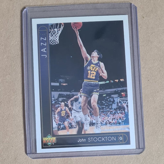 John Stockton 1993 Upper Deck #12 NBA Basketball Utah Jazz VGC in protector