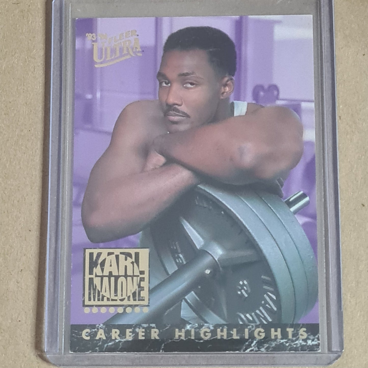 Karl Malone 1993 Fleer Ultra career highlights #7 NBA Basketball Utah Jazz  good  sleeved