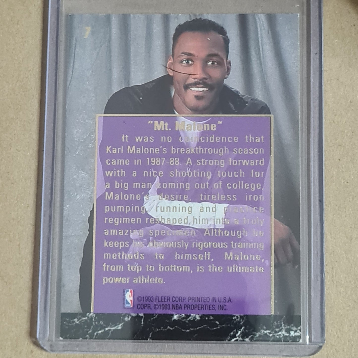 Karl Malone 1993 Fleer Ultra career highlights #7 NBA Basketball Utah Jazz  good  sleeved