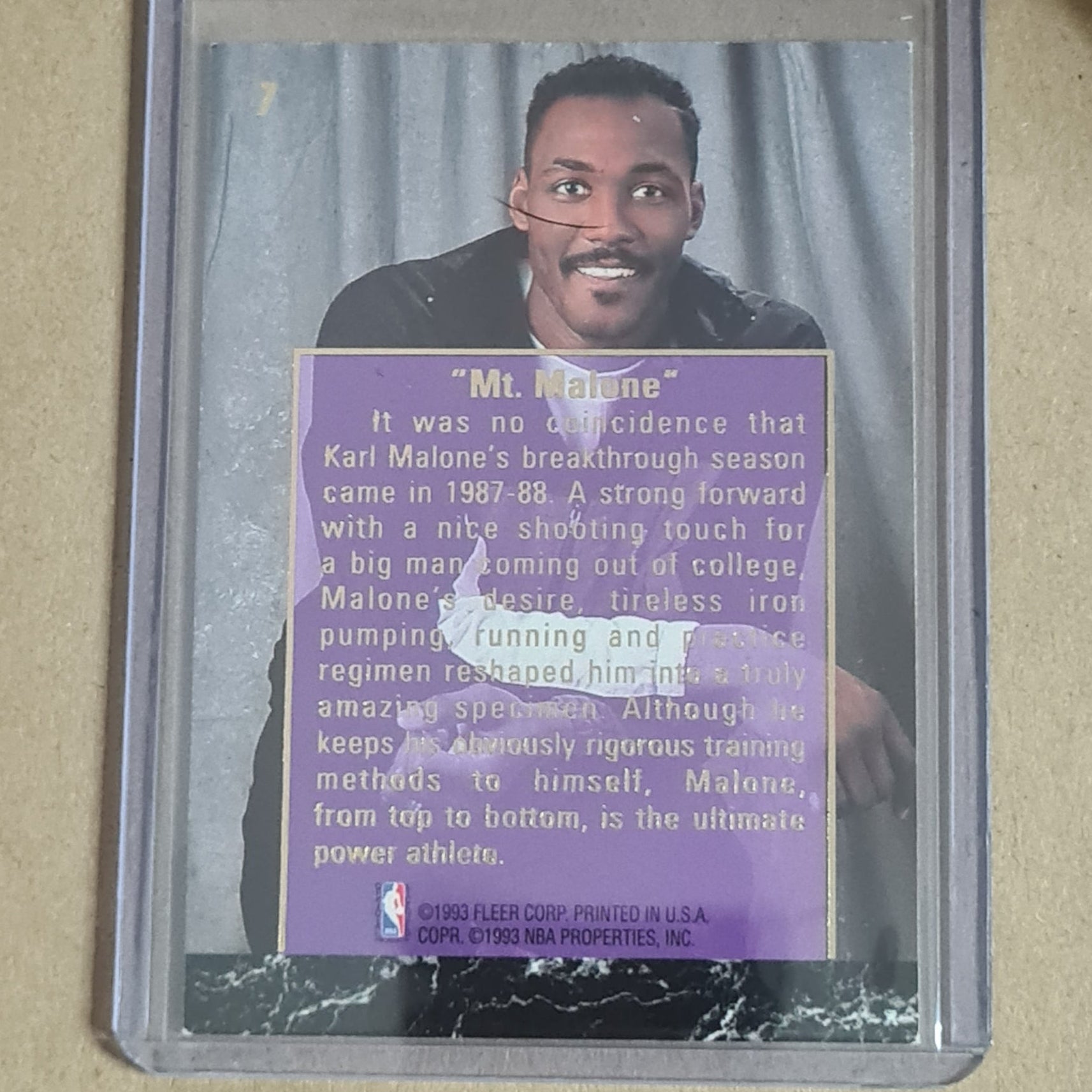 Karl Malone 1993 Fleer Ultra career highlights #7 NBA Basketball Utah Jazz  good  sleeved