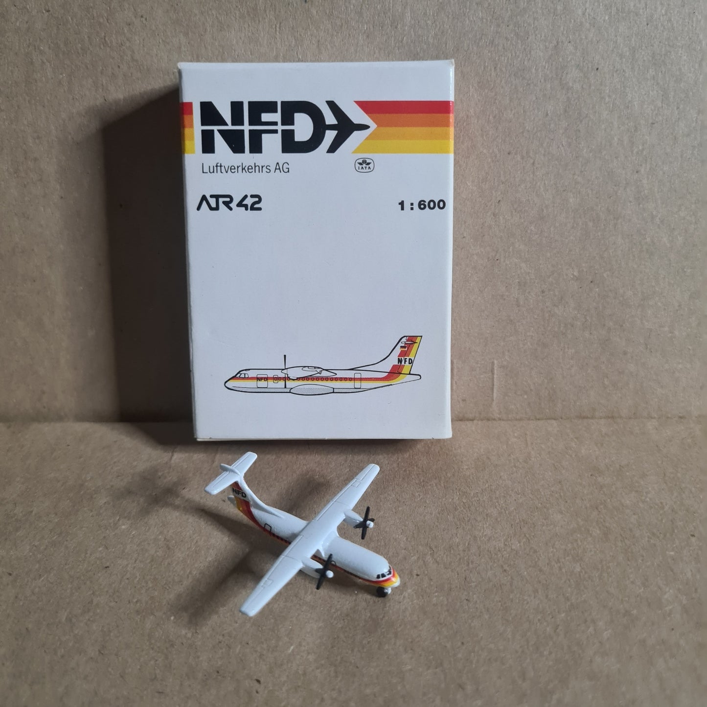 Schabak 1:600 ATR 42 NFD Luftverkehrs AG German diecast plane 929/62 VGC Boxed