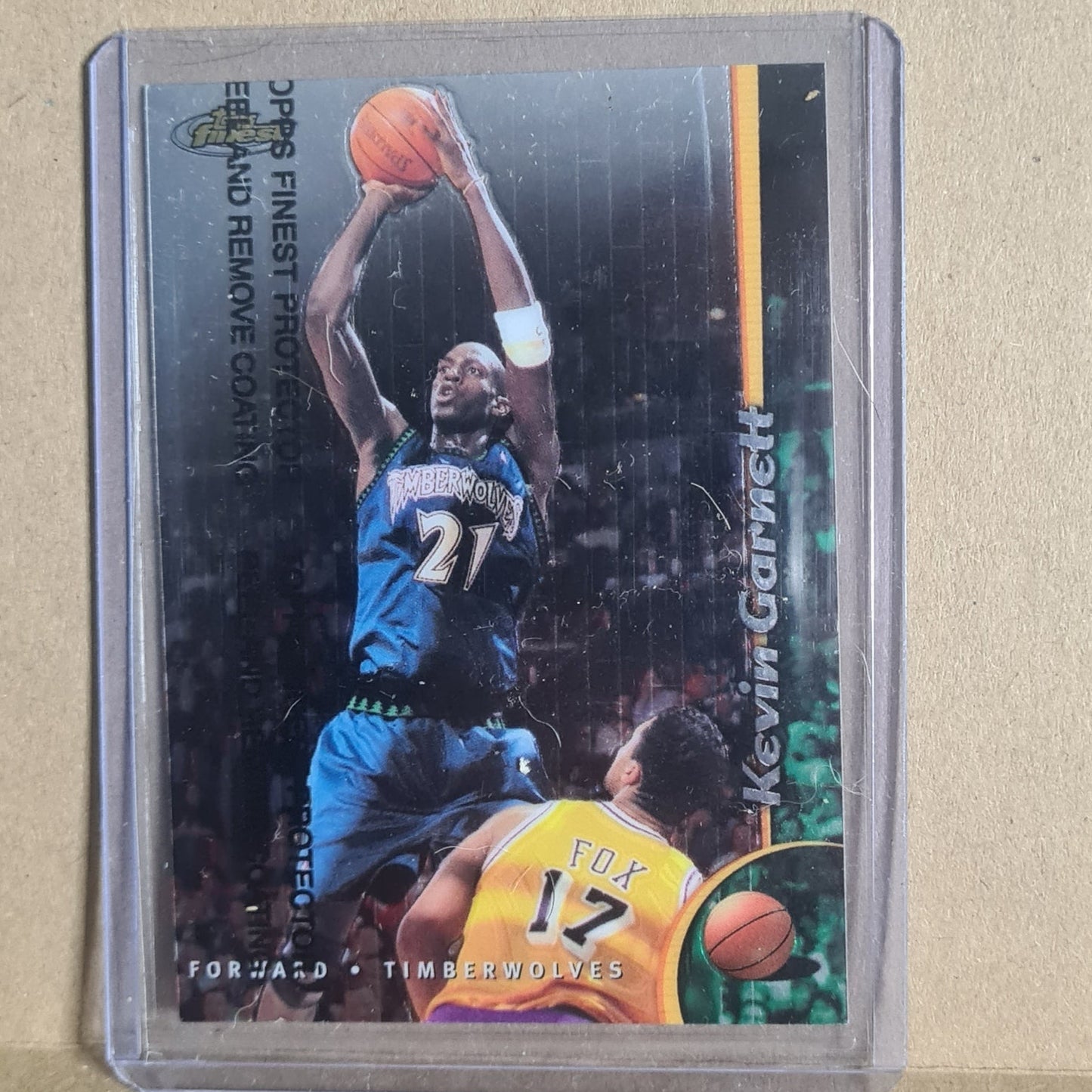 Kevin Garnett Topps Finest 1998 #14  NBA Basketball Minnesota Timberwolves Ex- sleeved