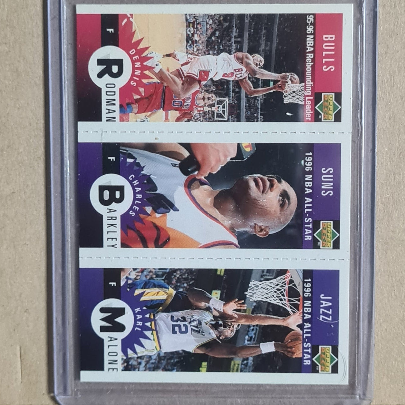 Dennis Rodman charles barkley karl malone Upper-Deck 1996 M83 M65 M14 Mini's Chicago Bulls very good in protector