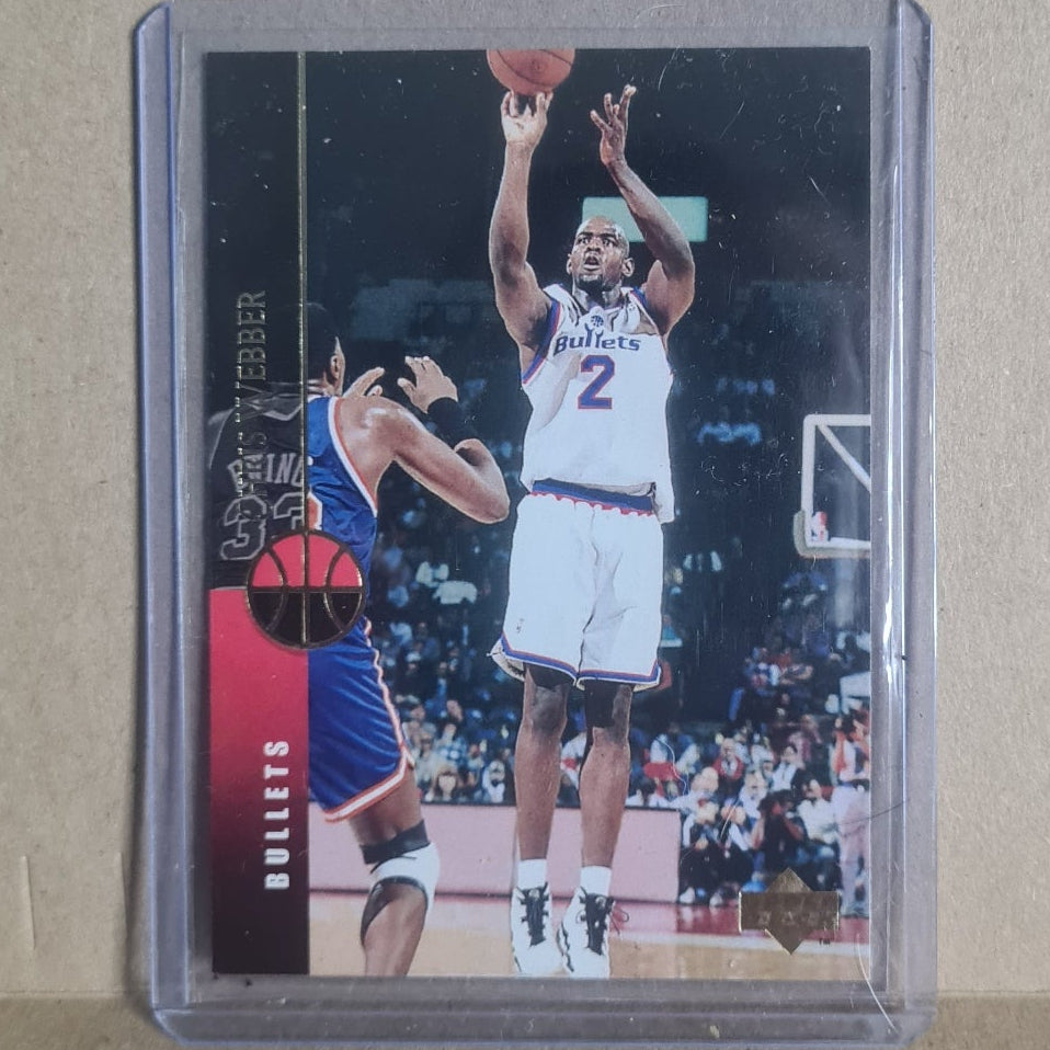 Chris Webber 1996 Upper-Deck  #322  NBA Basketball Washington Bullets Ex- sleeved