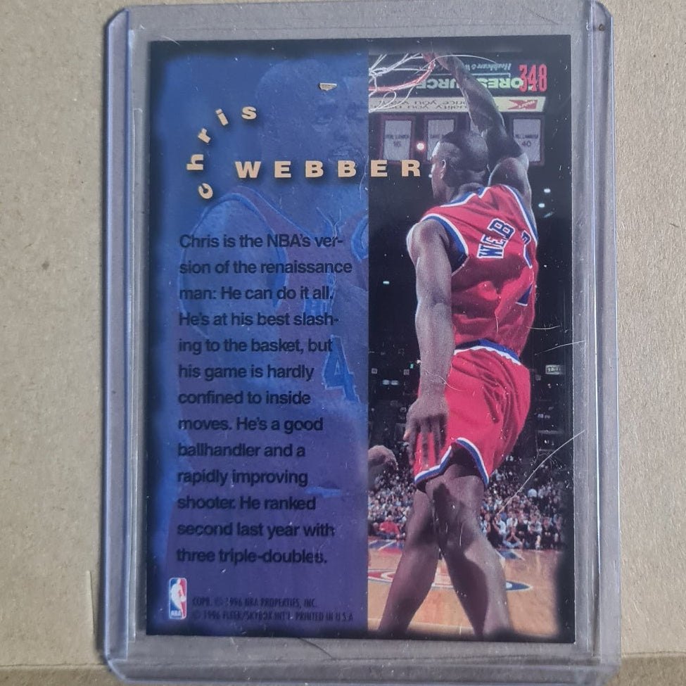 Chris Webber 1996 Fleer 95-96 Firm Foundation #348  NBA Basketball Washington Bullets Ex- sleeved