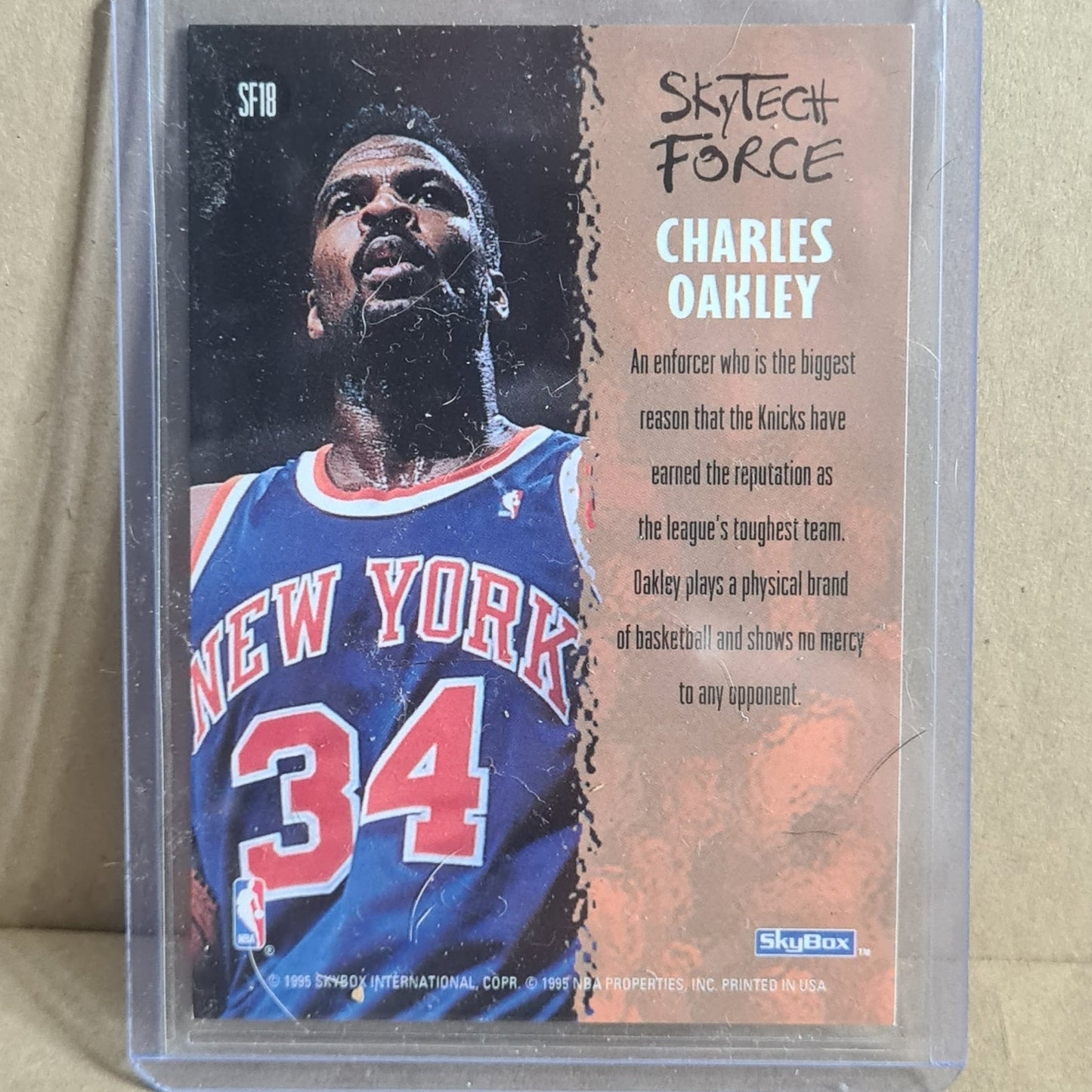 Charles Oakley Skybox 1995 Skytech Force SF18 NBA Basketball New York Knicks VGC sleeved