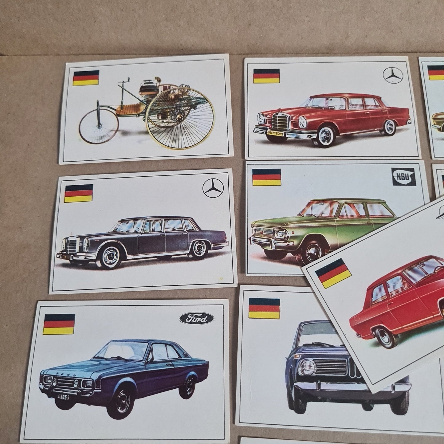 Famous Cars by Top Sellers LTD Trading cards 70's "German makes" bundle