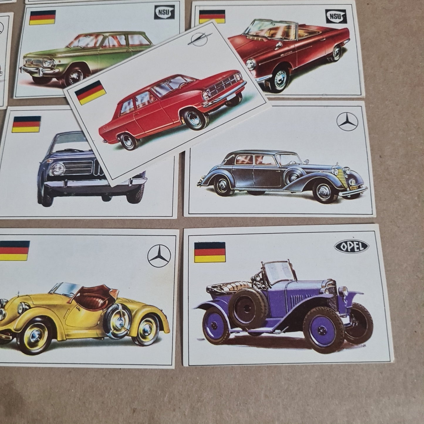 Famous Cars by Top Sellers LTD Trading cards 70's "German makes" bundle