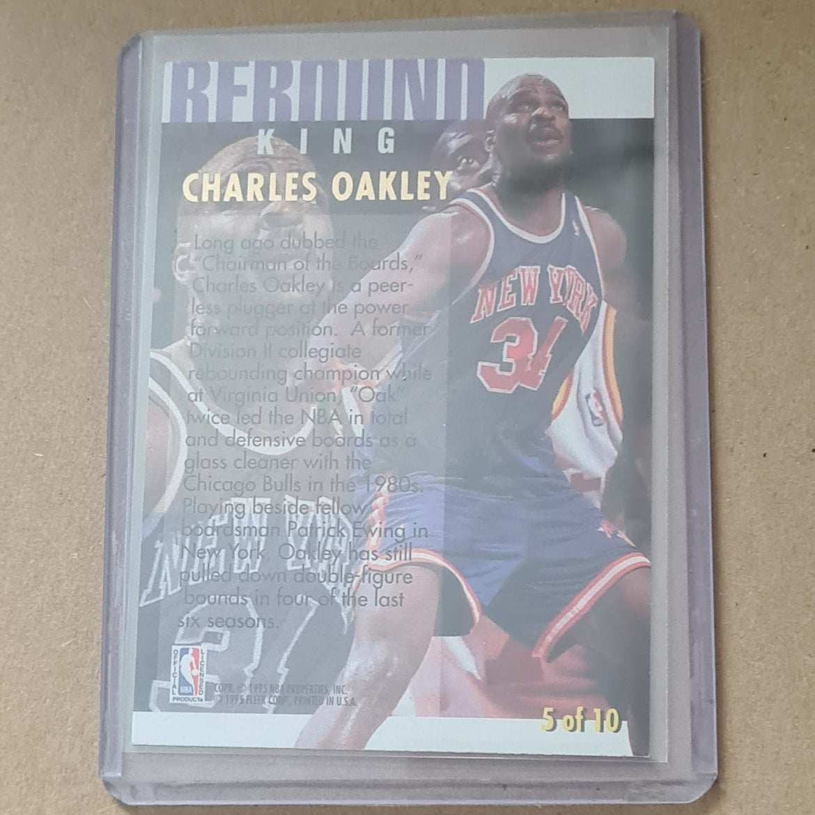 Charles Oakley 1995 Fleer Ultra 94-95 Rebound King 5 of 10 NBA Basketball New York Knicks Excellent Sleeved