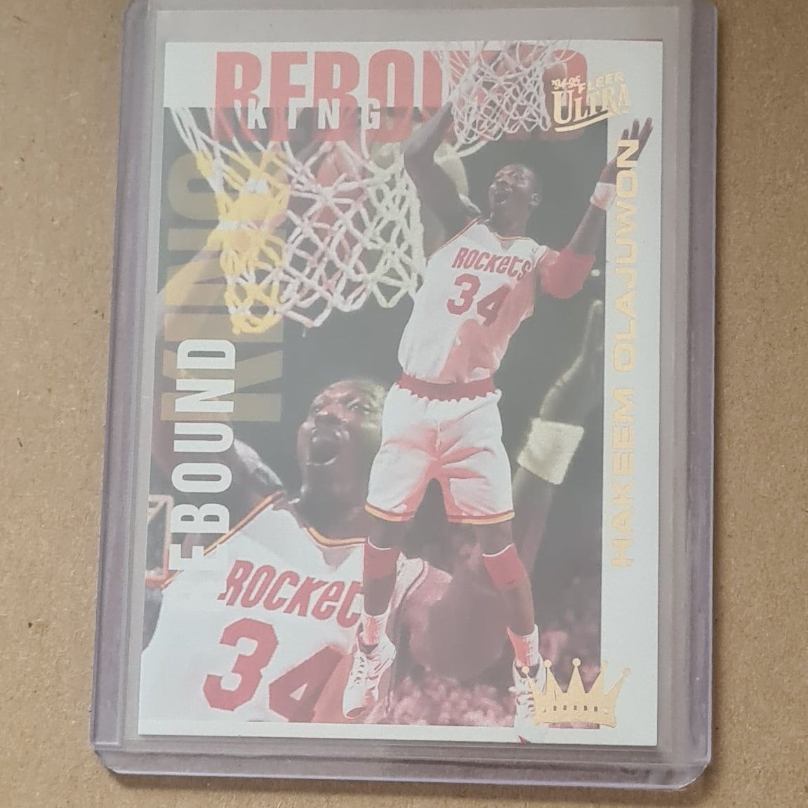 Hakeem Olajuwon 1995 Fleer Ultra 94-95 Rebound King 6 of 10 NBA Basketball Houston Rockets Excellent Sleeved