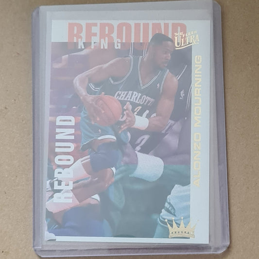 Alonzo Mourning 1995 Fleer Ultra 94-95 Rebound King 3 of 10 NBA Basketball Charlotte Hornets Excellent Sleeved