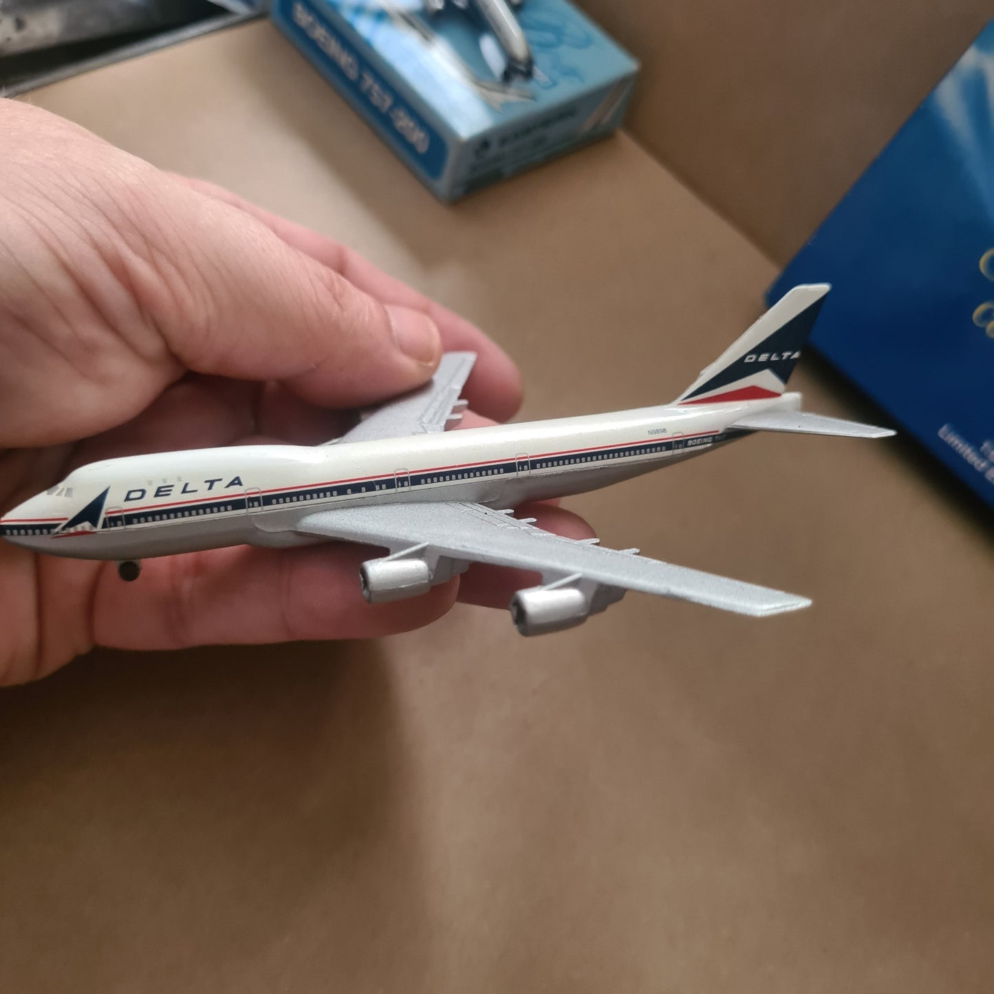 Schabak 1:600 Boeing 747-200 Silverwings Delta diecast plane 2901/21 VGC Boxed