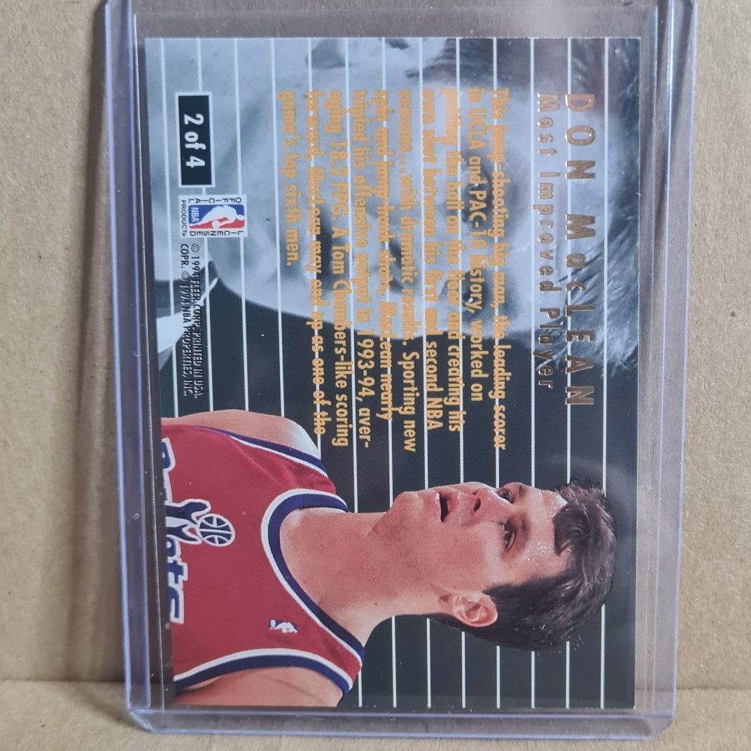 Don MacLean 1994 Fleer Ultra 94-95 award winners 2 of 4 NBA Basketball Washington Bullets Excellent Sleeved
