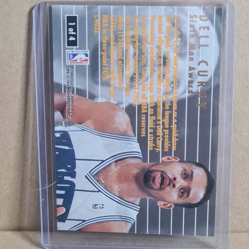 Dell Curry 1994 Fleer Ultra 94-95 award winners 1 of 4 NBA Basketball Charlotte Hornets Excellent Sleeved