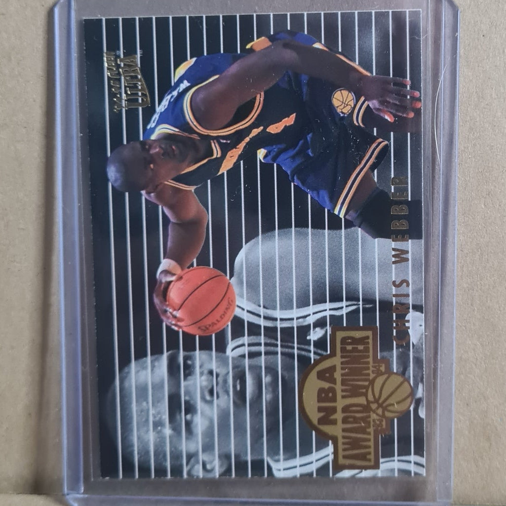 Chris Webber 1994 Fleer Ultra 94-95 award winners 4 of 4 NBA Basketball Golden State Warriors Excellent Sleeved
