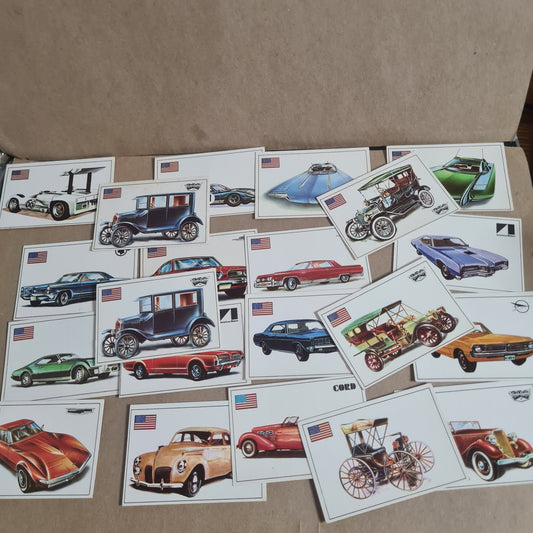 Famous Cars by Top Sellers LTD Trading cards 70's "American makes" bundle x20