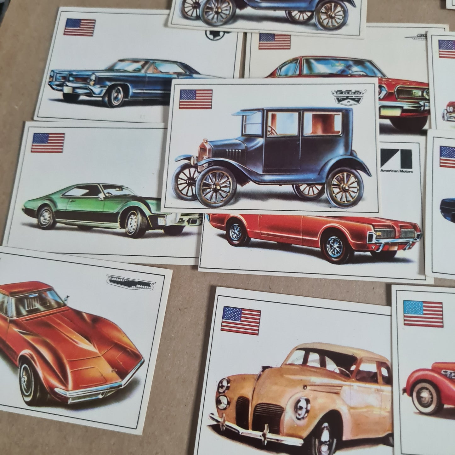 Famous Cars by Top Sellers LTD Trading cards 70's "American makes" bundle x20