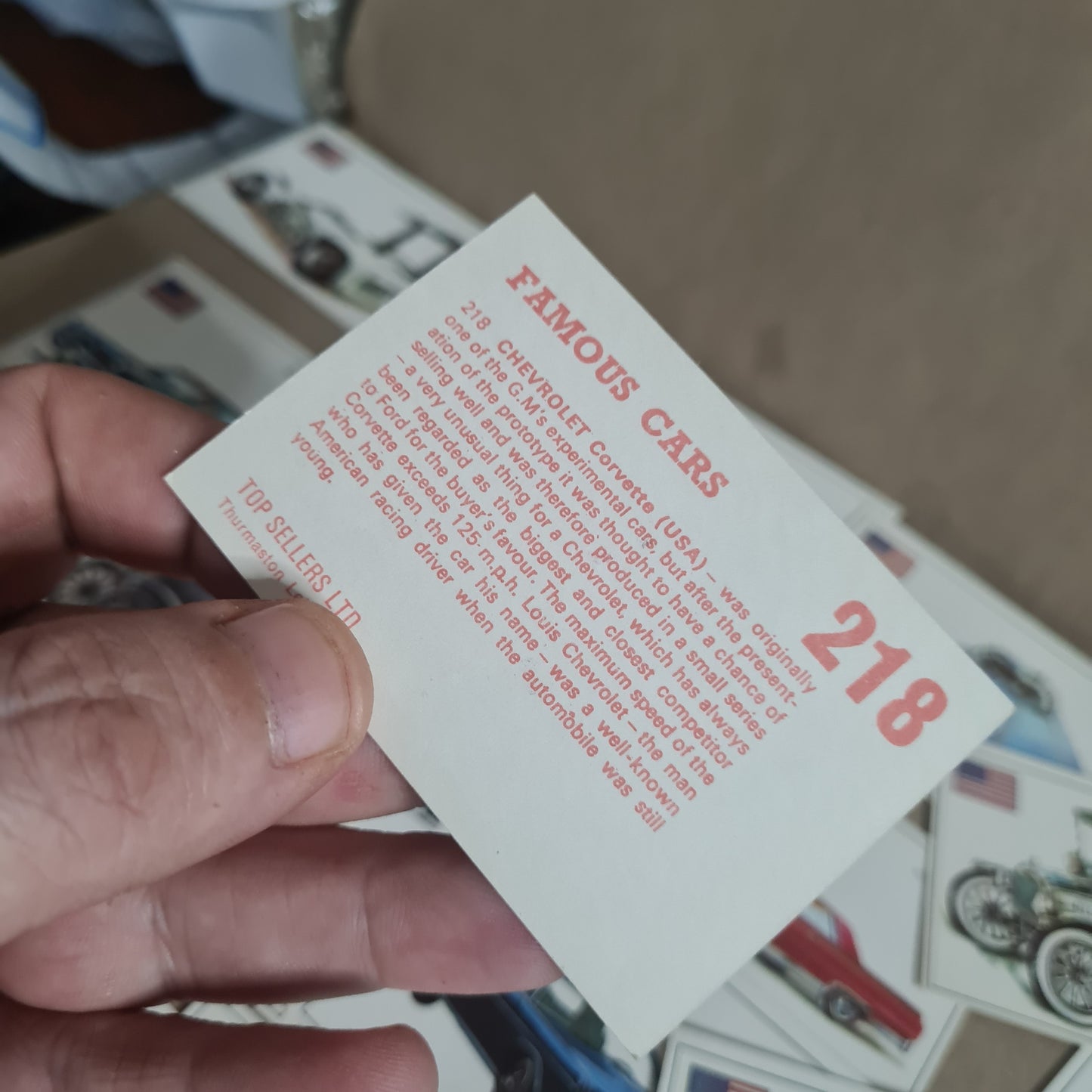 Famous Cars by Top Sellers LTD Trading cards 70's "American makes" bundle x20