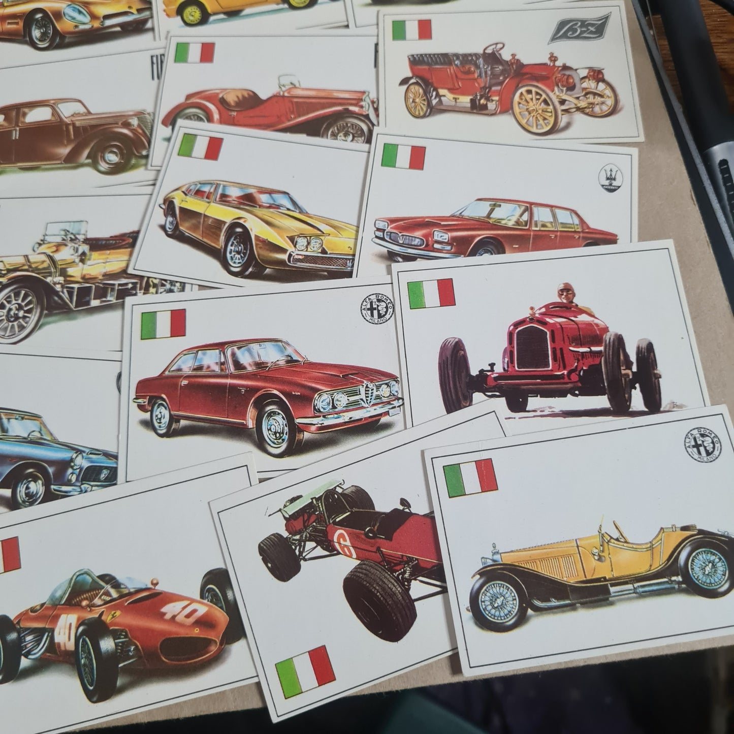Famous Cars by Top Sellers LTD Trading cards 70's "Italian makes" bundle x25