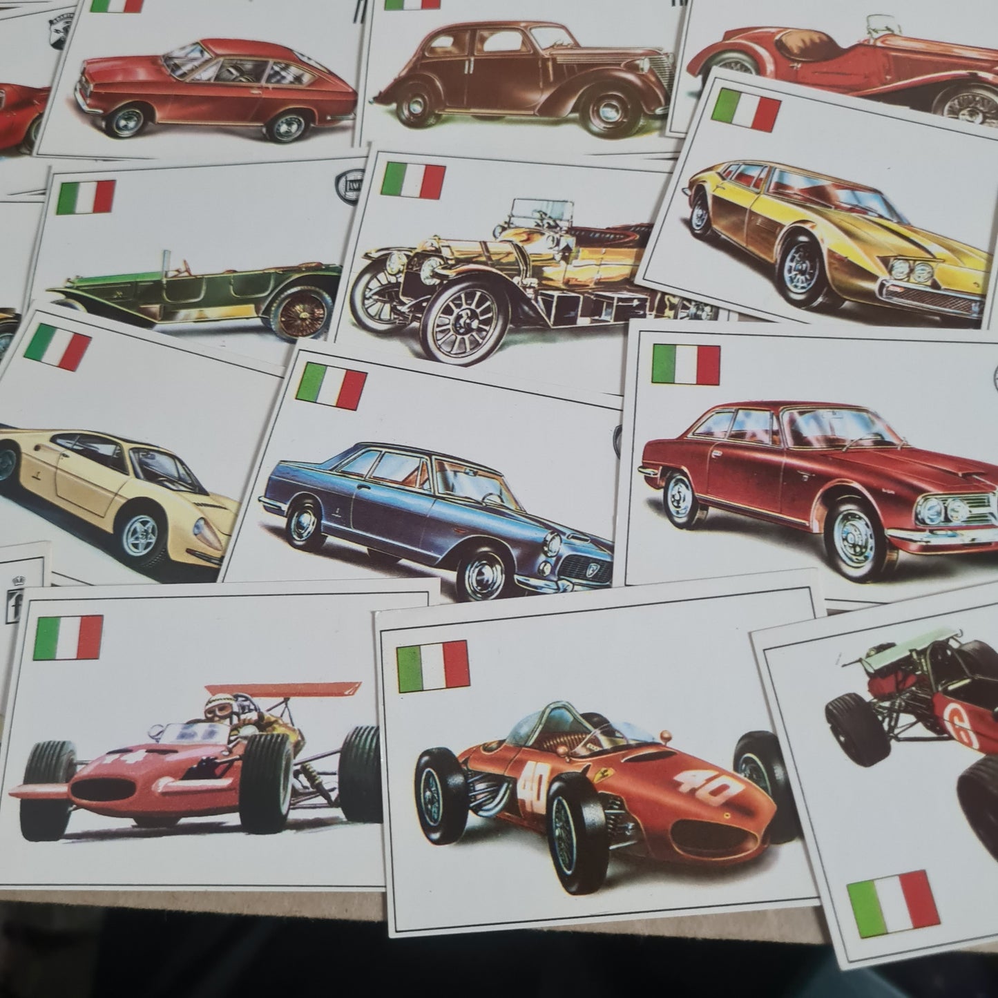 Famous Cars by Top Sellers LTD Trading cards 70's "Italian makes" bundle x25
