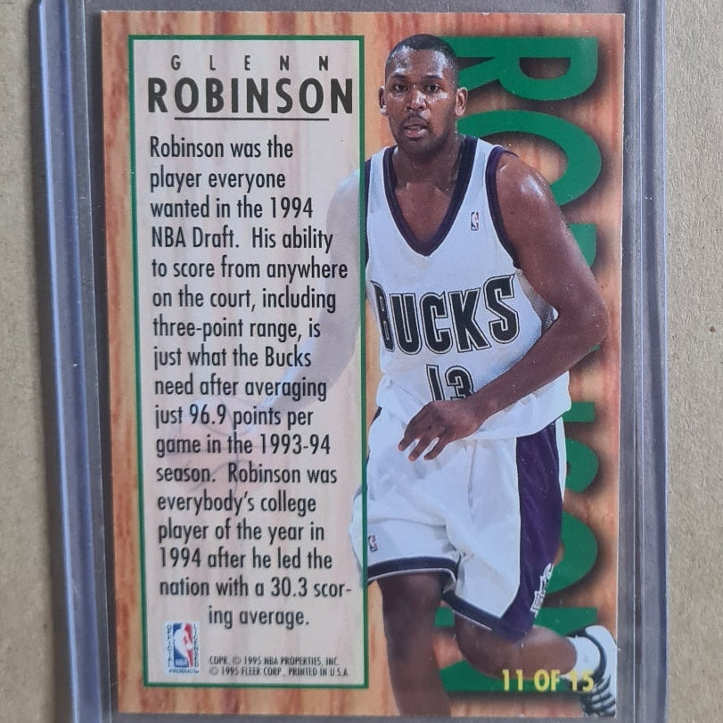 Glenn Robinson 1995 Fleer Ultra 94-95 All-Rookie RC 11 of 15 NBA Milwaukee Bucks Excellent 