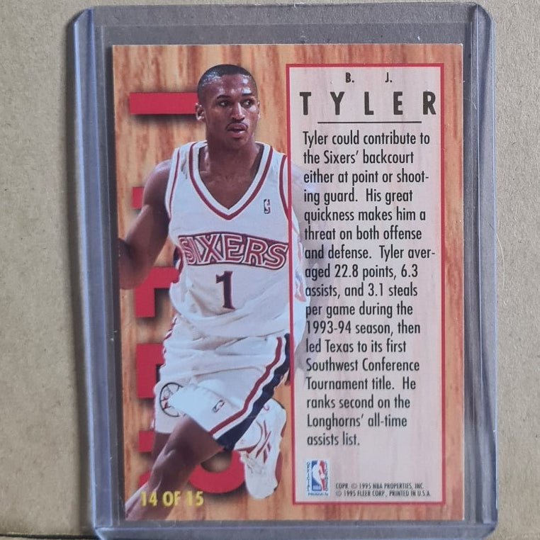 BJ Tyler 1995 Fleer Ultra 94-95 All-Rookie RC 14 of 15 NBA Philadelphia 76ers Excellent