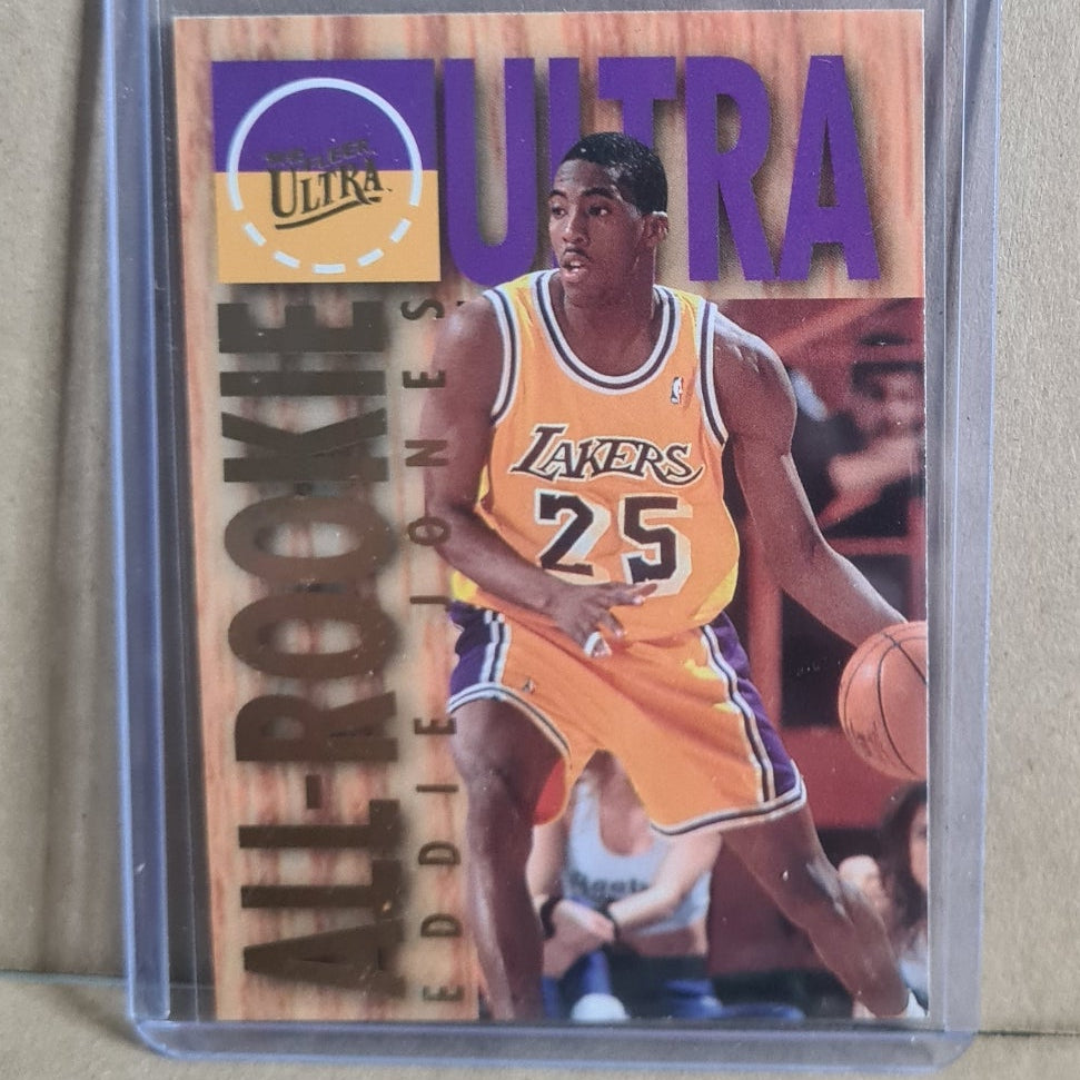 Eddie Jones 1995 Fleer Ultra 94-95 All-Rookie RC 4 of 15 NBA LA Lakers Excellent