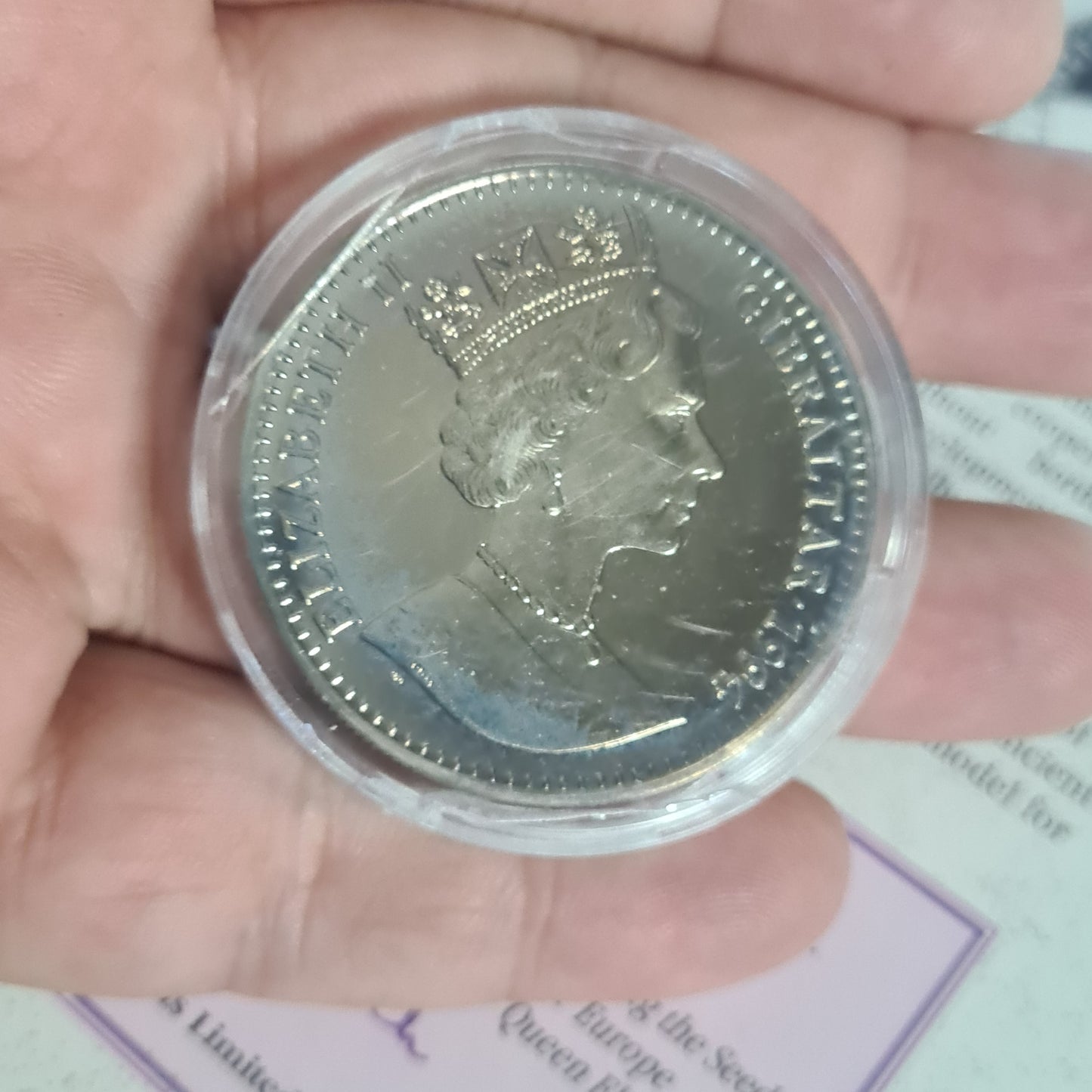 ECU Sowing the seed for Europe coin and paperwork  + 1996 ecu five pounds coin