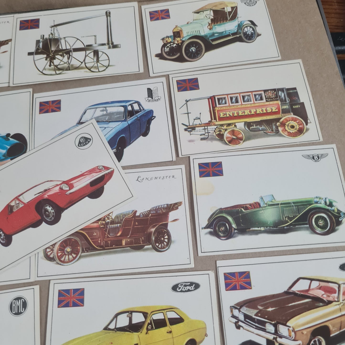 Famous Cars by Top Sellers LTD Trading cards 70's "British makes" bundle x17