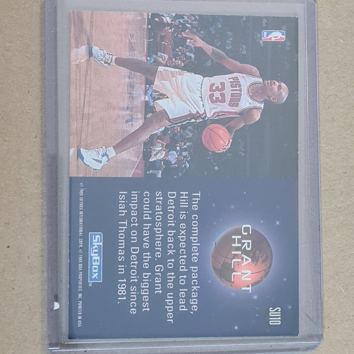Grant Hill Skybox 1995 Slammin Universe #SU10 NBA Basketball Detroit Pistons Ex- sleeved