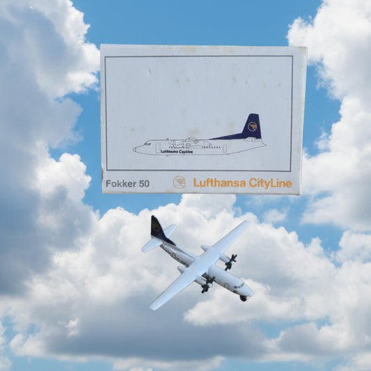 Schabak 1:600 Fokker 50 Lufthansa cityline diecast plane 930/69 Good Boxed