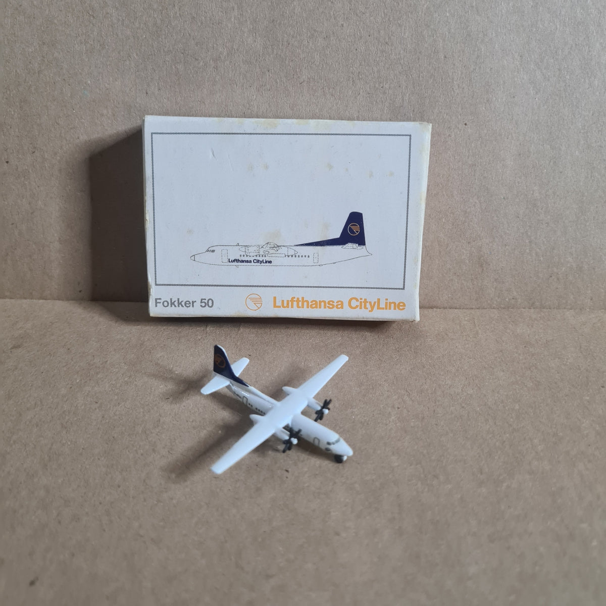 Schabak 1:600 Fokker 50 Lufthansa cityline diecast plane 930/69 Good Boxed
