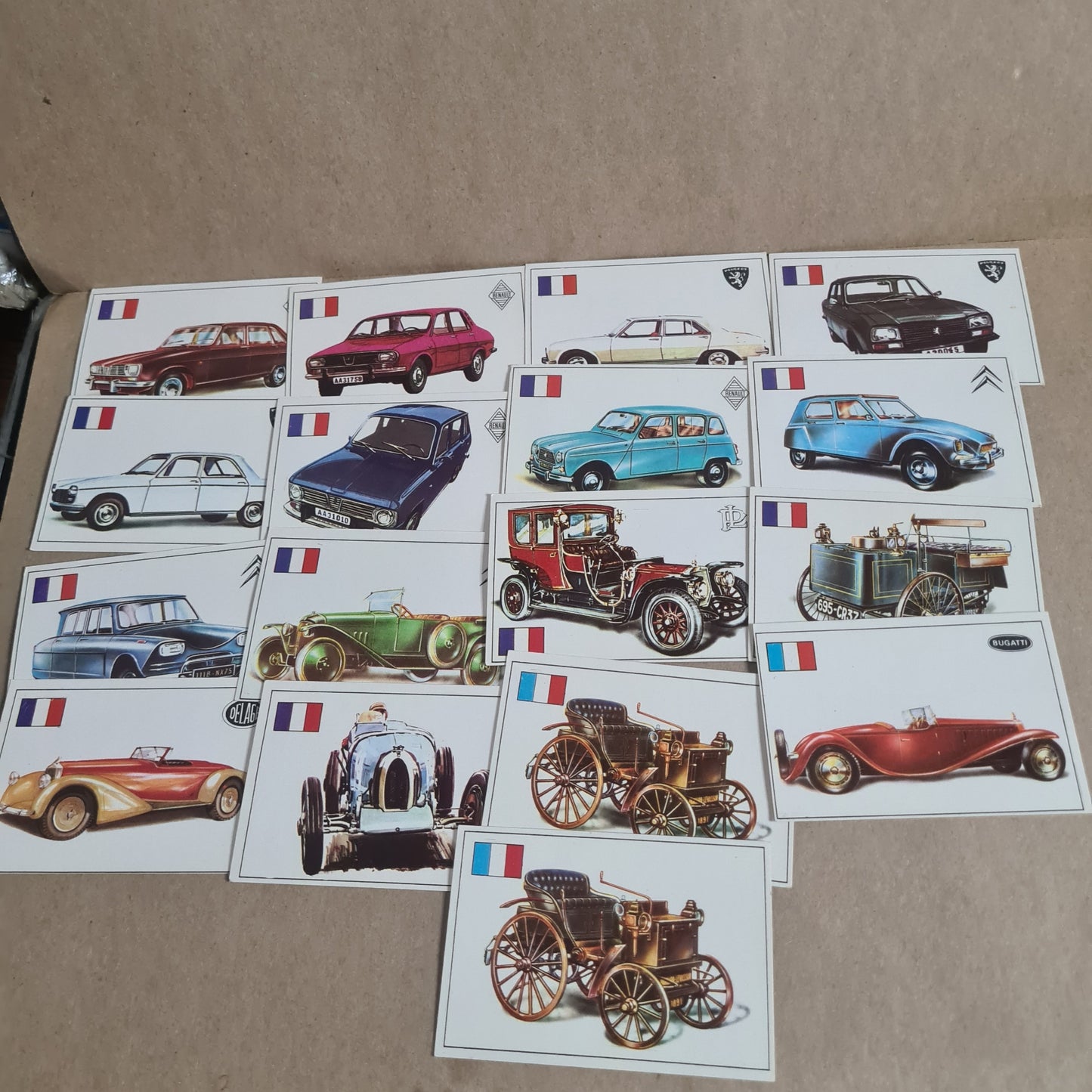Famous Cars by Top Sellers LTD Trading cards 70's "French makes" bundle x17