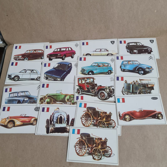 Famous Cars by Top Sellers LTD Trading cards 70's "French makes" bundle x17