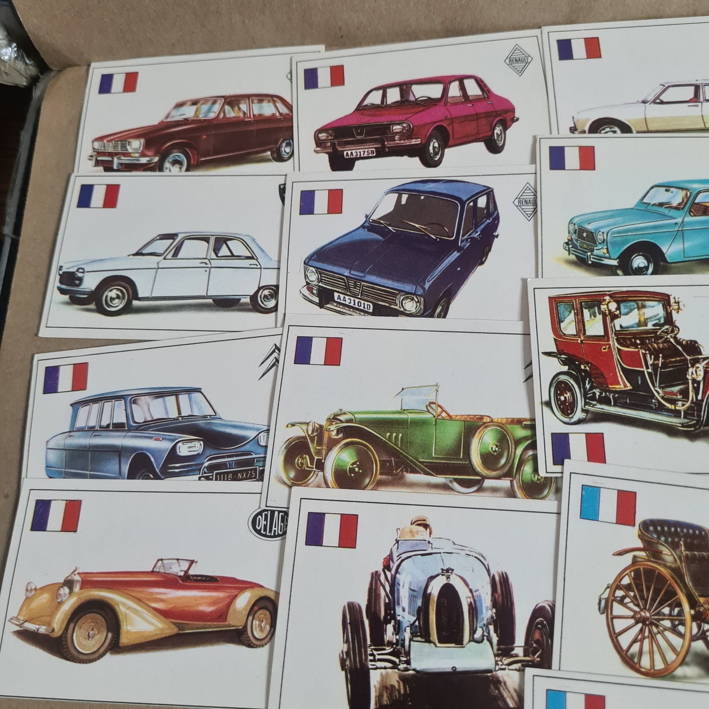 Famous Cars by Top Sellers LTD Trading cards 70's "French makes" bundle x17