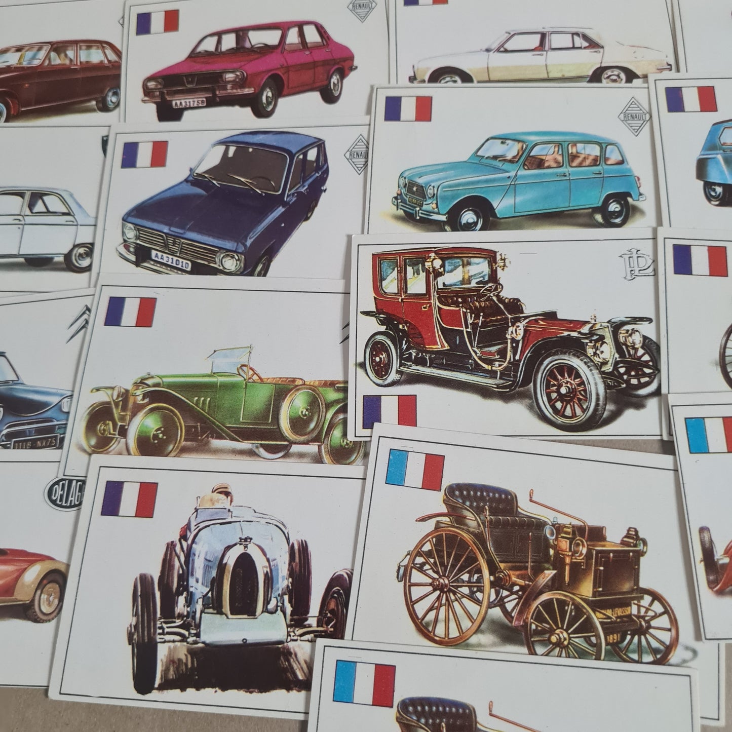 Famous Cars by Top Sellers LTD Trading cards 70's "French makes" bundle x17