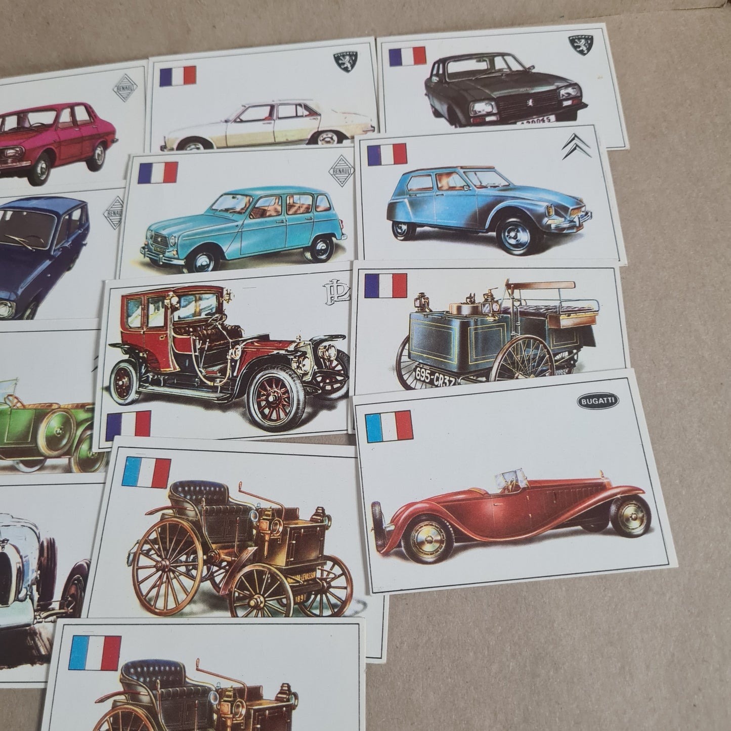 Famous Cars by Top Sellers LTD Trading cards 70's "French makes" bundle x17