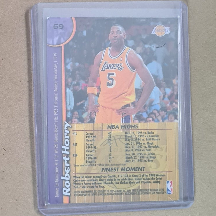 Robert Horry Topps Finest 1998 #59 NBA Basketball LA Lakers Ex- sleeved