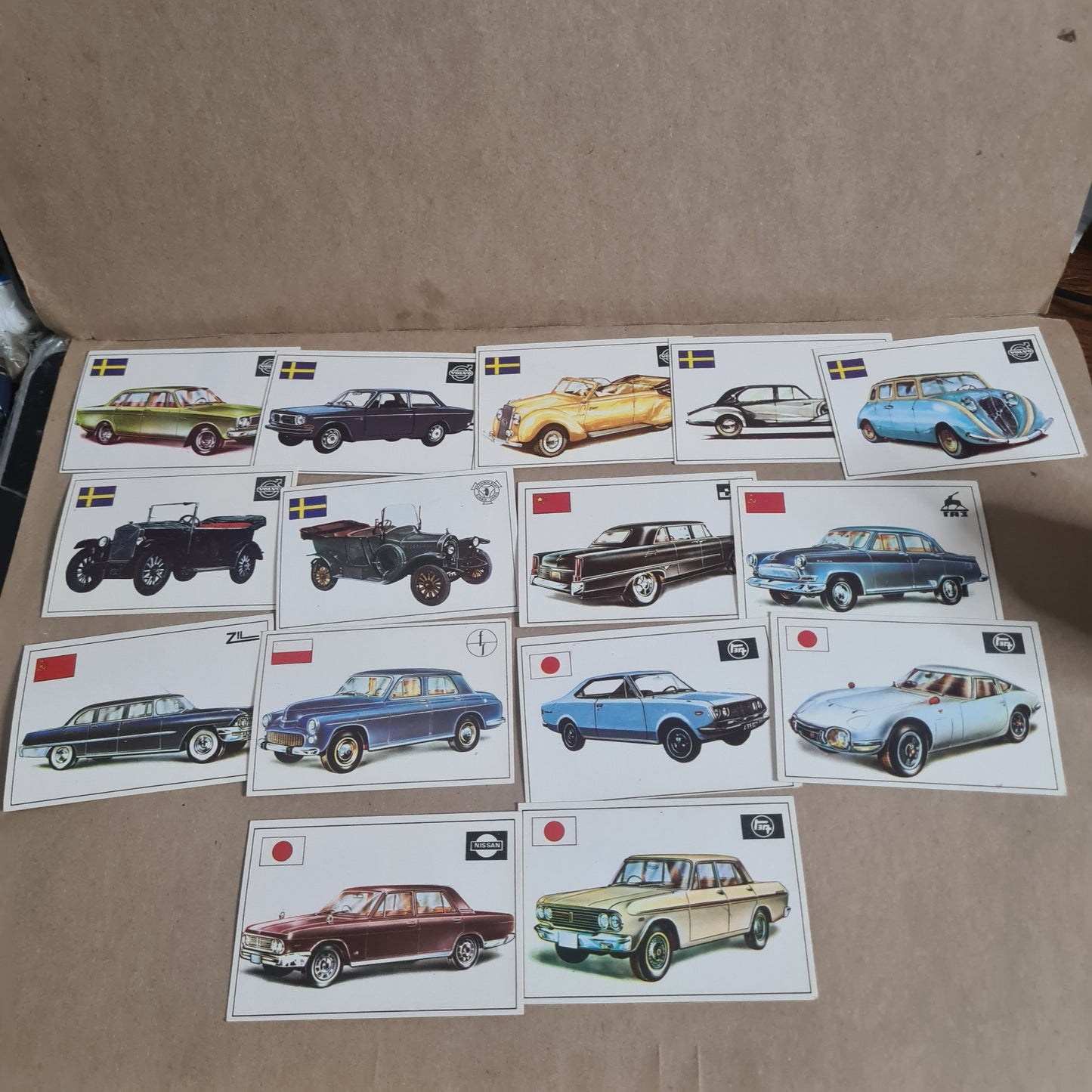 Famous Cars by Top Sellers LTD Trading cards 70's "Swedish Japan etc " bundle x15