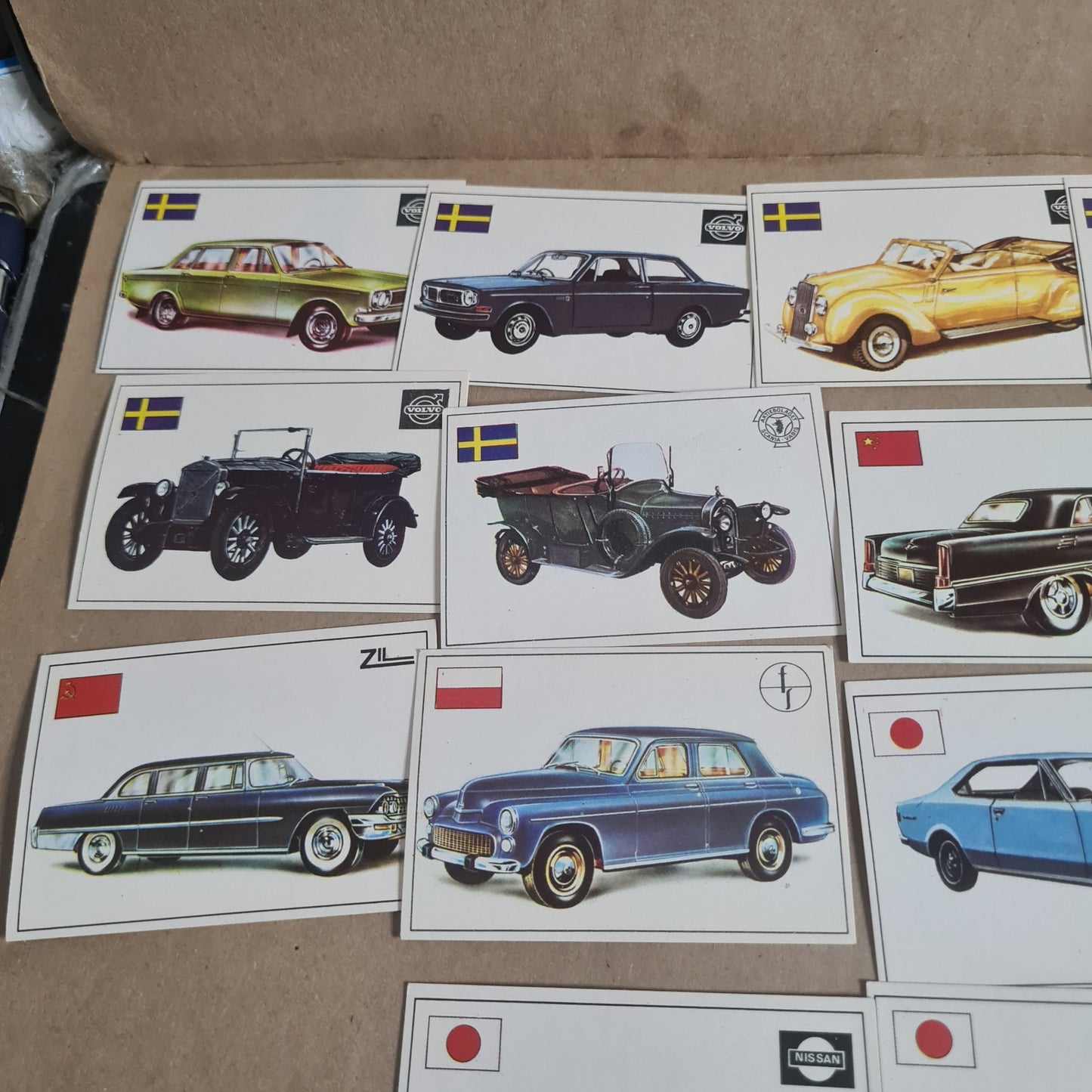 Famous Cars by Top Sellers LTD Trading cards 70's "Swedish Japan etc " bundle x15